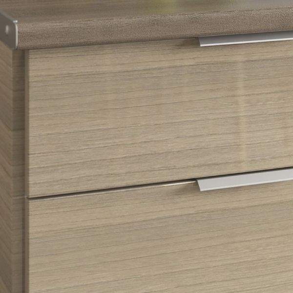 Кухонный гарнитур Бостон 2000х600 белый/крем глянец/дуб скальный глянец