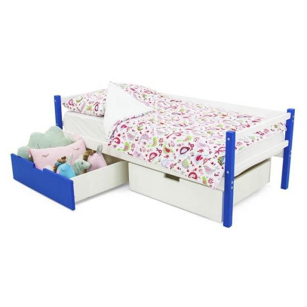 Детская кровать-тахта Svogen сине-белый