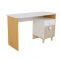 Стол письменный с тумбой Манго-1 1200х550х750 белый/охра/палермо