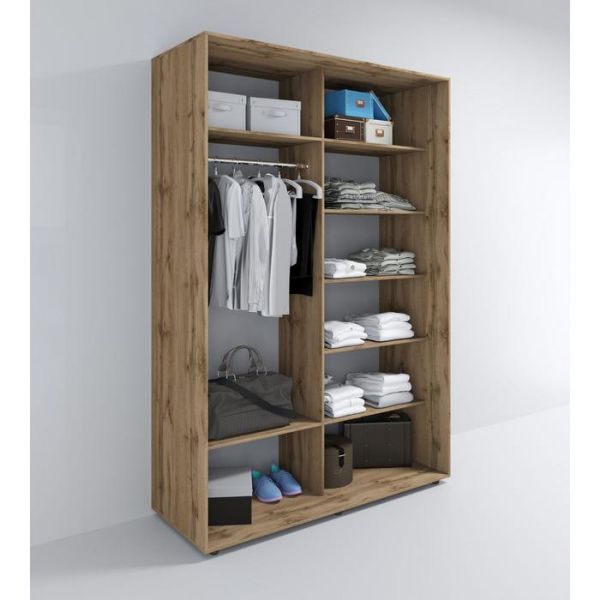 Шкаф-купе «Квадро Д», 1000 ? 600 ? 2310 мм, ЛДСП, зеркало, цвет дуб крафт