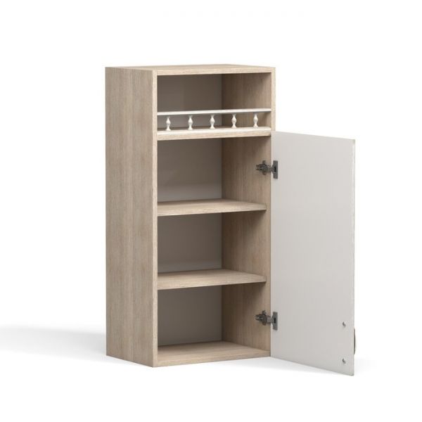 Шкаф навесной с полкой Анжелика 450х300х920 Дуб молочный/Ясень