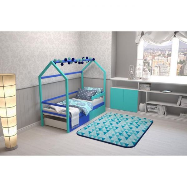 Детская кровать-домик Бельмарко Svogen мятно-синий