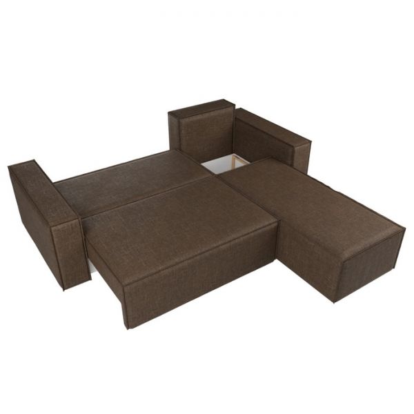 Угловой диван «Куба», механизм еврокнижка, рогожка, цвет бежевый