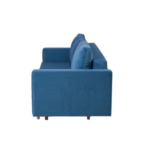 Прямой диван «Ванкувер», механизм еврокнижка, велюр, цвет серый