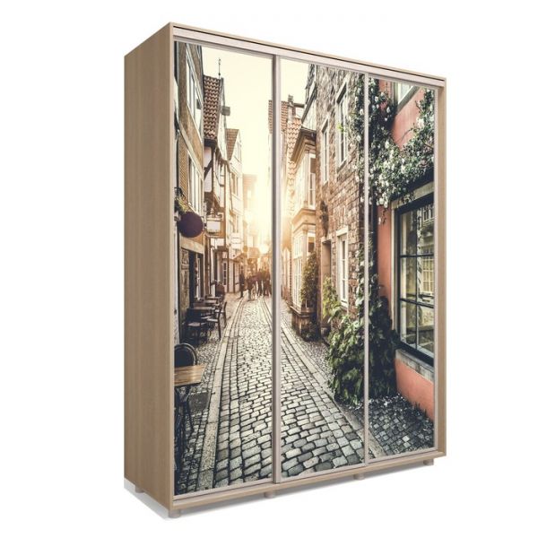 Шкаф-купе Яркий-222 2370х600х2300 Дуб Сонома/Путешествие 3