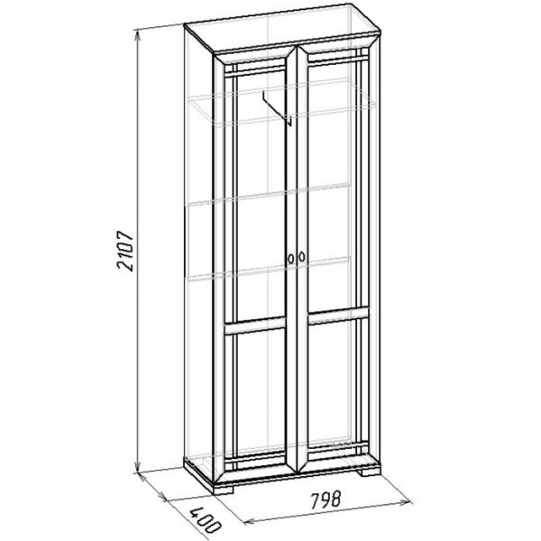 Шкаф для одежды Sherlock 11, 798 ? 400 ? 2107 мм, цвет орех шоколадный