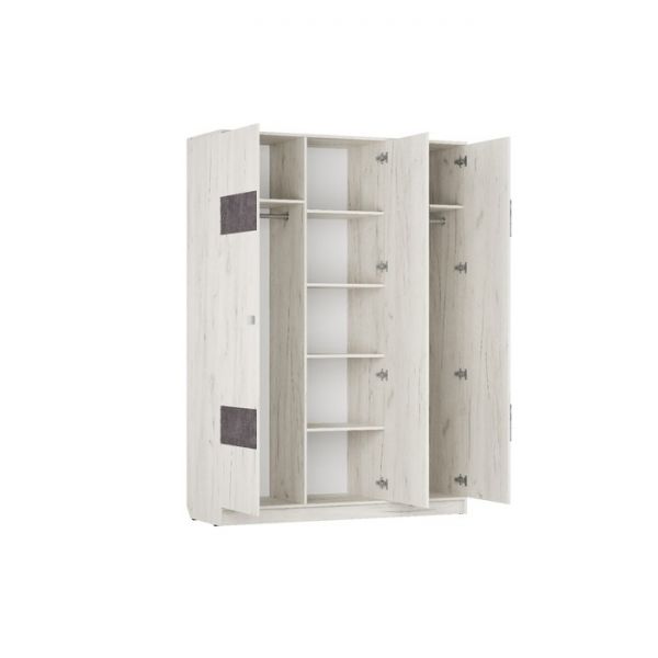 Шкаф 3-х створчатый распашной Аврора 1500х500х2100 Дуб Крафт Белый