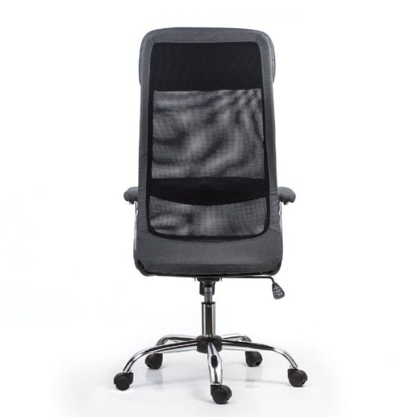 Кресло офисное BRABIX "Flight EX-540", хром, ткань, сетка, серое