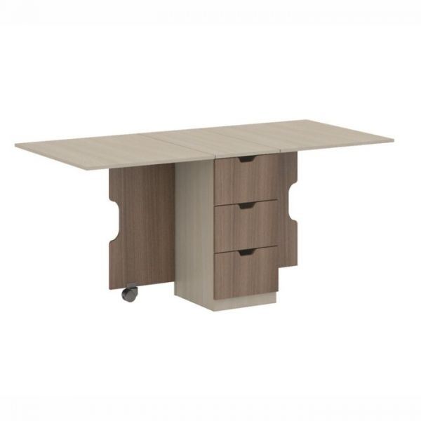 Стол-книжка СТ-01 с 3 ящ, 360(1710)х805х750 Ясень шимо темный/Светлый