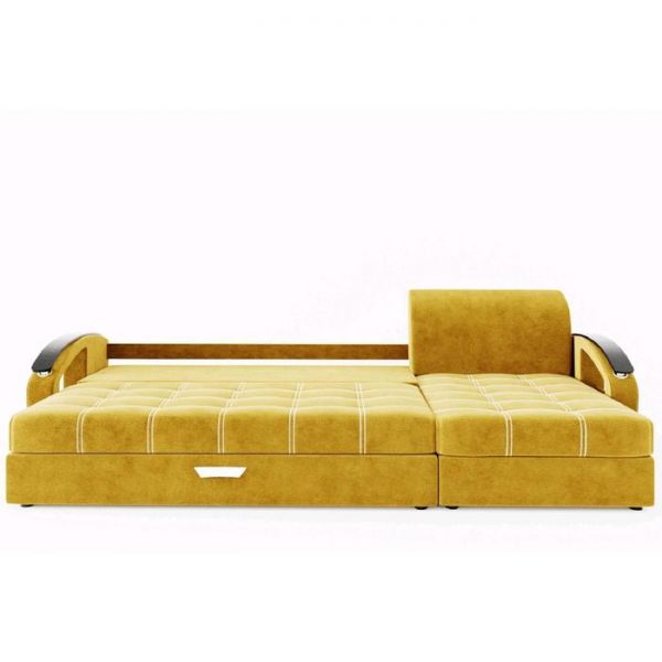 Угловой диван «Дубай», угол правый, еврокнижка, МДФ венге, цвет селфи 01