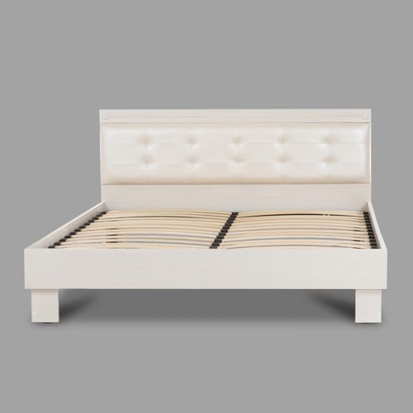 Кровать «Азалия 14 М» без ПМ, 1400 ? 2000, без основания, цвет бодега белый/белый пунто