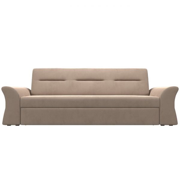 Прямой диван «Клайд», механизм дельфин, велюр, цвет бежевый