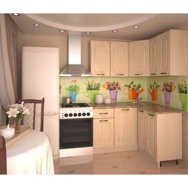 Кухонный гарнитур, грецкий орех 14, 1400 ? 1200 мм, правый