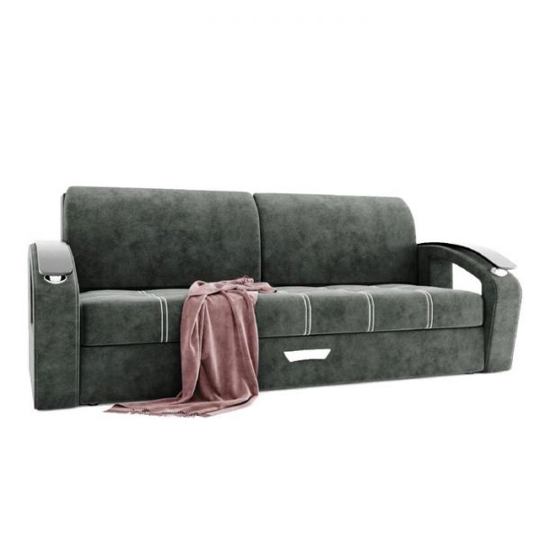 Диван прямой «Дубай», еврокнижка, ППУ, велюр, цвет селфи 01