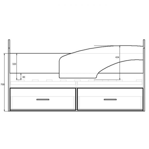 Кровать детская с фотопечатью «Дельфин», 2 ящика, 800 ? 1600 мм, правая, цвет корпус белый