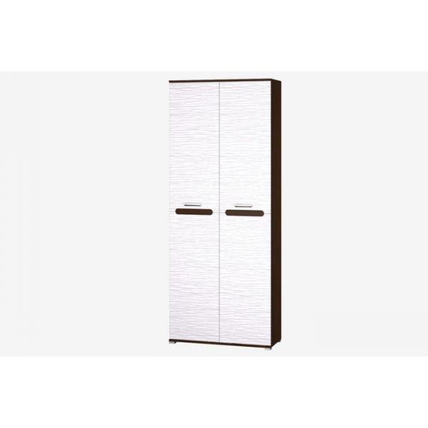 Шкаф для белья с выдвижной штангой МИШЕЛЬ 902х386х2270 венге цаво/МДФ бел страйп