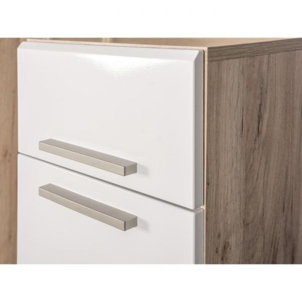 Прихожая Лайн 10.16, 898х351х2100, Дуб крафт серый/Белый глянец