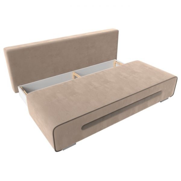 Прямой диван «Приам», механизм еврокнижка, велюр, цвет бежевый
