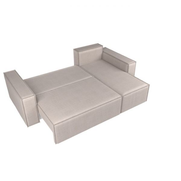 Угловой диван «Куба», механизм еврокнижка, рогожка, цвет бежевый