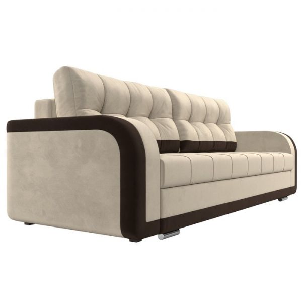 Диван прямой «Марсель», механизм еврокнижка, микровельвет, цвет бежевый / зелёный