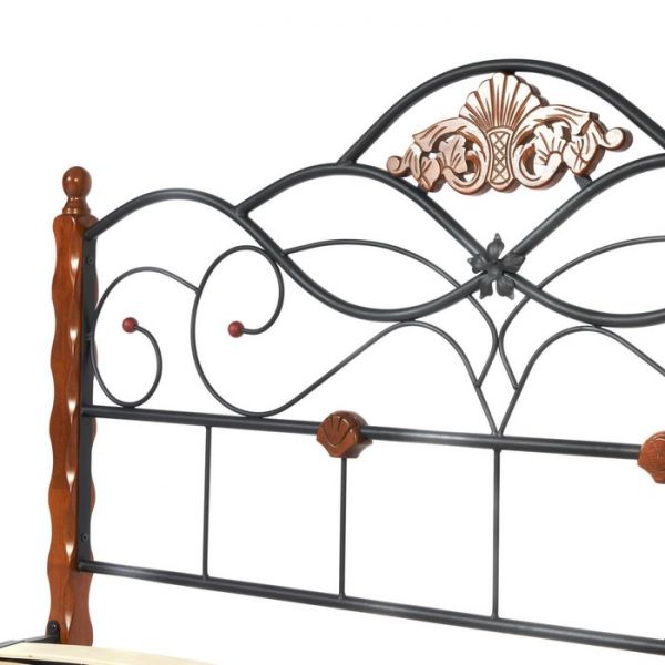 Кровать CANZONA Wood slat base , 140х200 см , красный дуб/черный