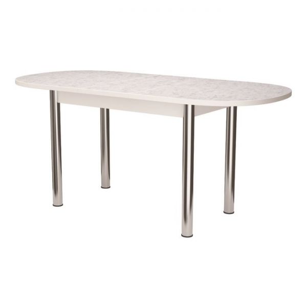 Стол раздвижной овальный, 1180(1480)х690 мм, берилл, опоры Брифинг, хром