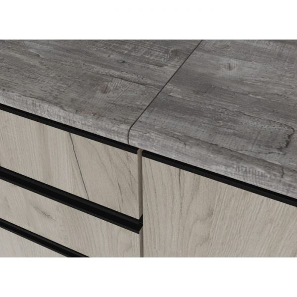 Кухонный гарнитур Паола мега 2500х600 Белый/Кантри/Дуб грей, Дуб браун