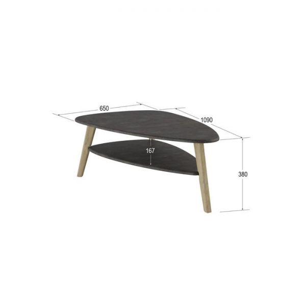 Стол журнальный «Ричмонд», 1090 ? 650 ? 380 мм, цвет белый / дуб светлый