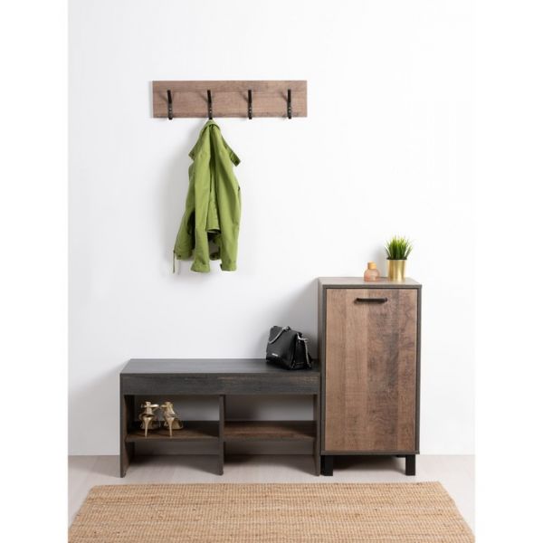 Тумба для обуви Стронг 13.43, 900х335х470, Дуб гранж колониальный/Интра