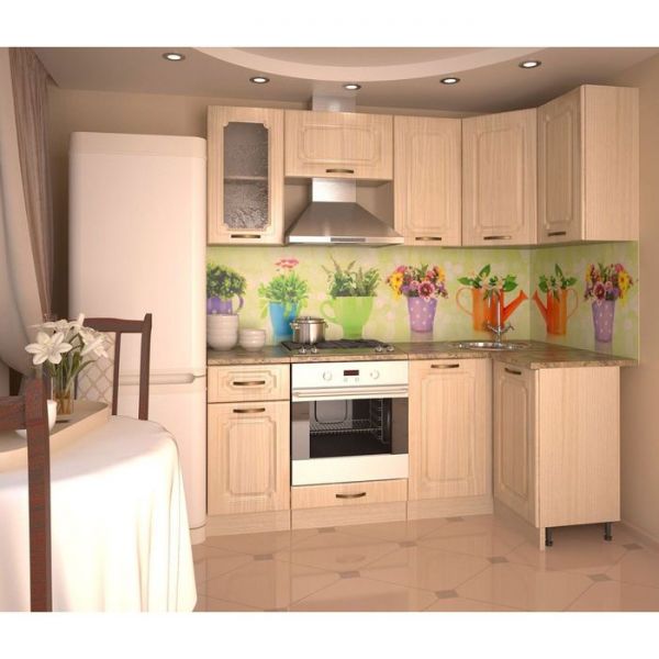 Кухонный гарнитур, грецкий орех 12а, 2000 ? 1100 мм, правый