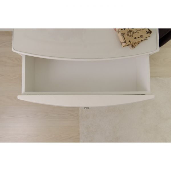 Комод «Люнетта», 3 ящика, 760 ? 505 ? 750 мм, экокожа, стекло, цвет взбитые сливки