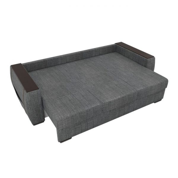Прямой диван «Брион», механизм еврокнижка, рогожка, цвет серый