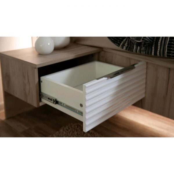 Комплект из двух прикроватных тумб «Джулия», 1 ящик, цвет крафт серый / белый глянец