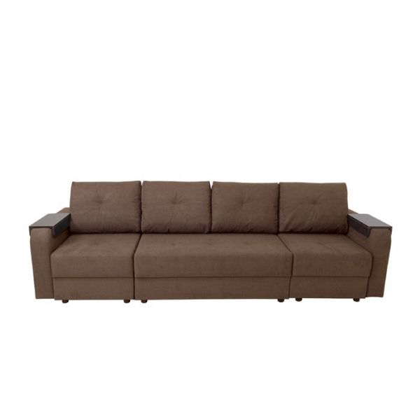 Диван-трансформер «Леон 1», механизм еврокнижка, ППУ, цвет коричневый