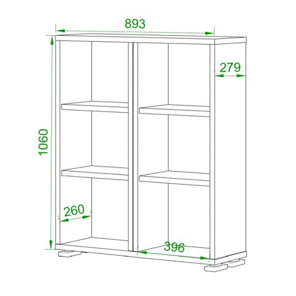 Стеллаж, 890 ? 300 ? 1100 мм, цвет нельсон