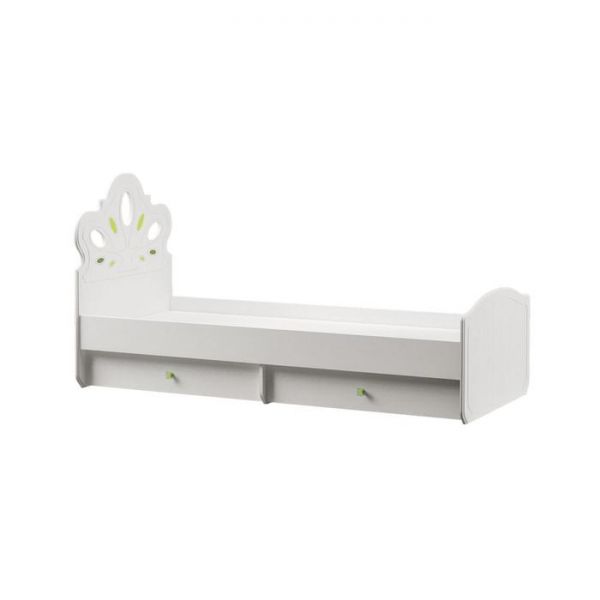 Кровать Алиса с ящиками 11.24, 1938х868х1003, с/м 1900*800, Белый/Ясень ваниль