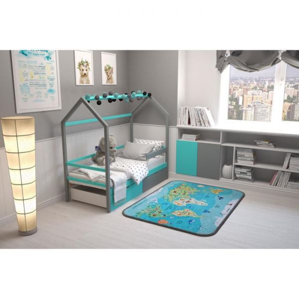 Детская кровать-домик Бельмарко Svogen графит-мятный