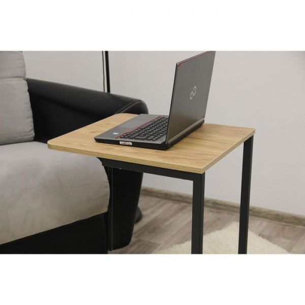 Столик приставной Стеллс-2 500х450х630 Дуб крафт золотой/черный матовый