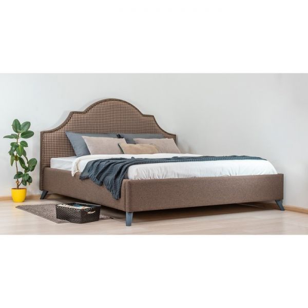 Кровать Фаина, 1800х2000, ортопедическое осн+ПМ, Труссарди/ Коричневый Ролан