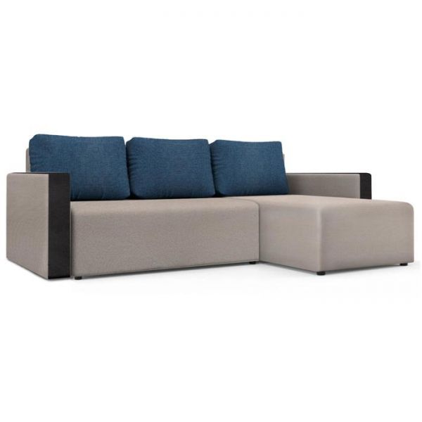 Угловой диван «Алиса 3», рогожка, цвет savana chocolate / savana camel / мarvel dark brown