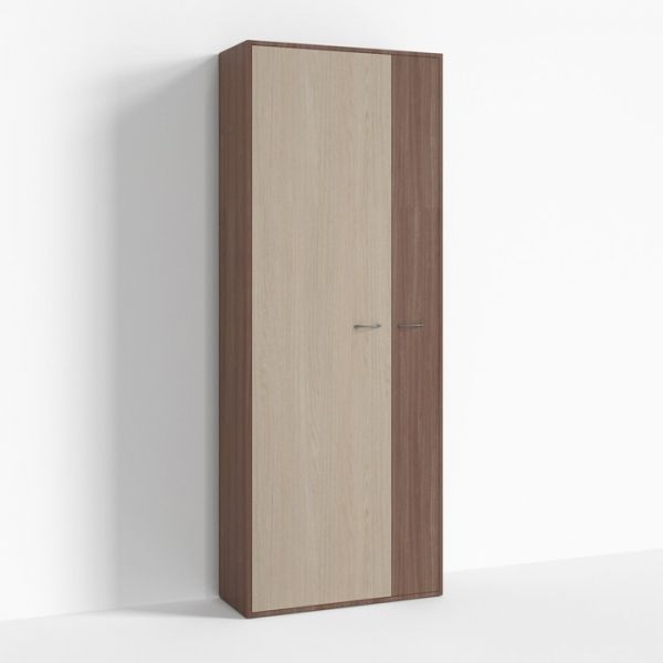 Шкаф широкий левый ПР-ШС-1-4, 800х334х2100 мм, ясень шимо светлый, ясень шимо темный