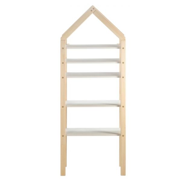 Стеллаж «Хиттэ», 5 полок, 700 ? 400 ? 1850, массив сосны, белый