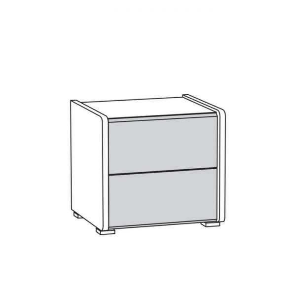 Тумба прикроватная Камея 13.46, 464х413х436, Орех селект каминный/Белый глянец