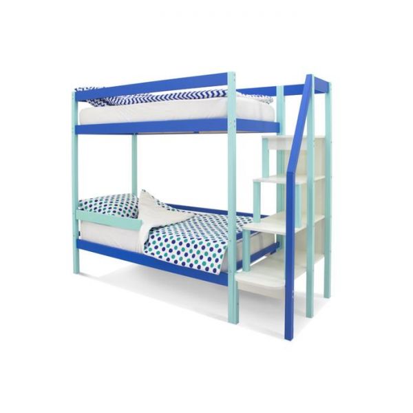Детская двухъярусная кровать Бельмарко Svogen мятно-синий