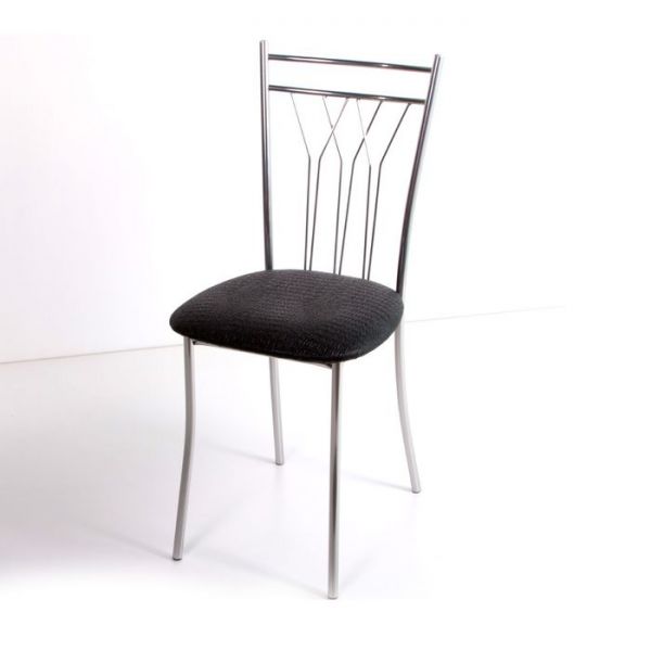 Стул на металлокаркасе Премьер СТ хром люкс/крок черный мат