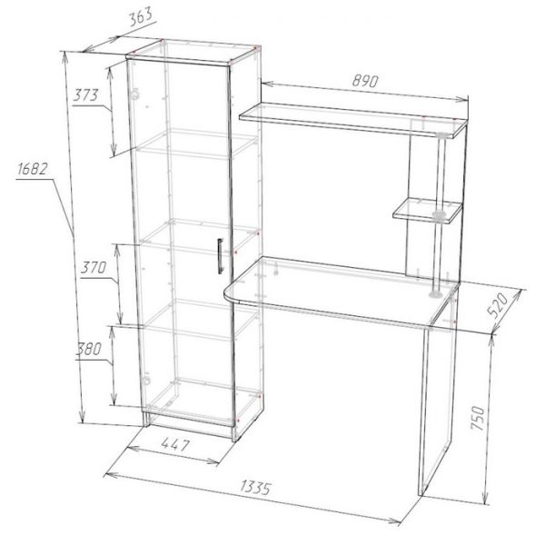 Стол письменный Стенли, Венге/Дуб молочный