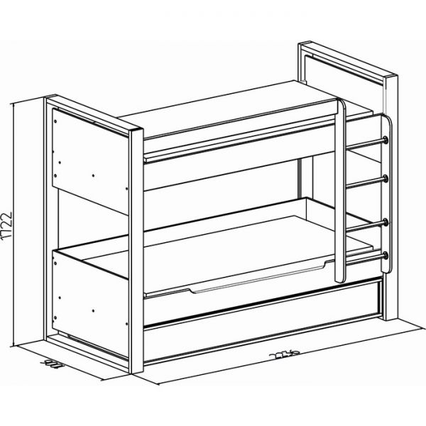 Кровать двухъярусная Nature 90, 1900 ? 900 мм, цвет гаскон пайн / мокко