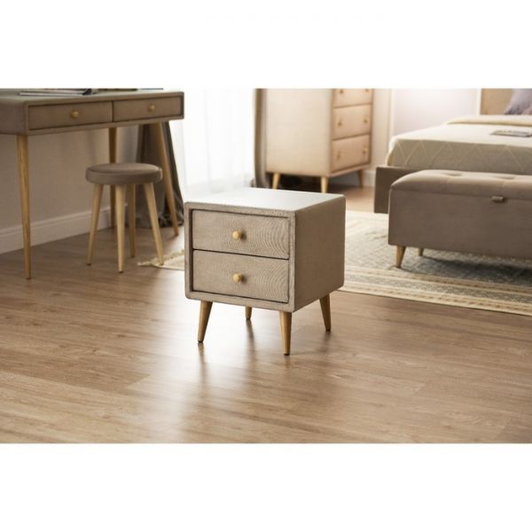 Тумба «Олимпия», 2 ящика, стекло, велюр, цвет velutto 05