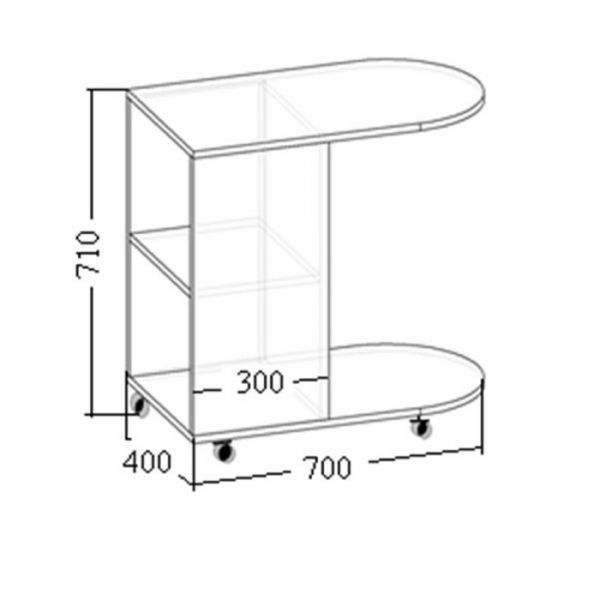 Столик приставной «Венеция 10», 700 ? 400 ? 710 мм, цвет ясень шимо светлый/венге