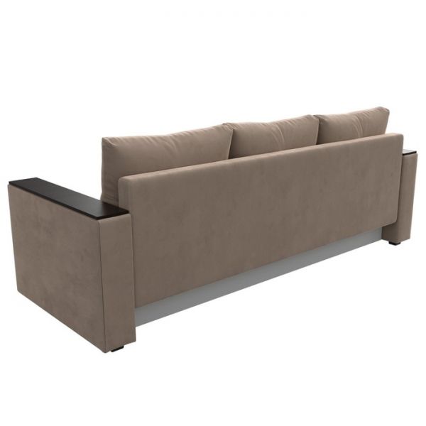 Диван прямой «Атланта лайт», без стола, еврокнижка, велюр, цвет, цвет бежевый